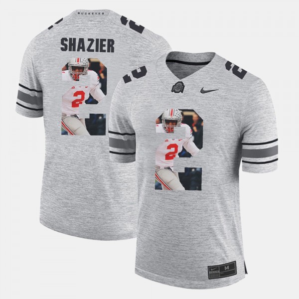 Ohio State Buckeyes Ryan Shazier Men's #2 Gray Pictorial Gridiron Fashion College Football Jersey 2404SSGP5